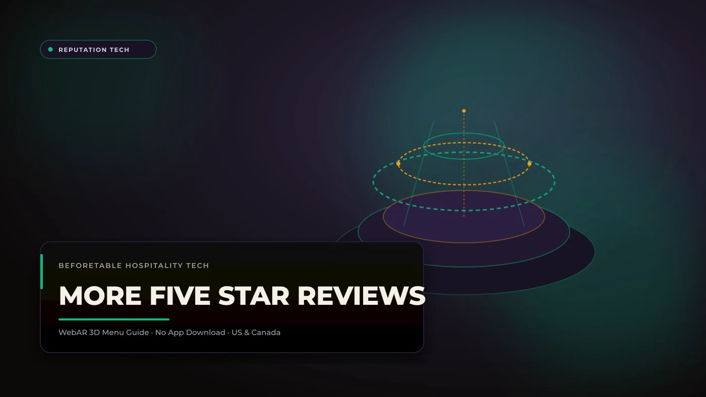 How AR Menus Boost Google Reviews: Turning Table Delight into 5-Star Feedback How AR Menus Boost Google Reviews: Turning Table Delight into 5-Star Feedback - BeforeTable WebAR Restaurant Menu Guide