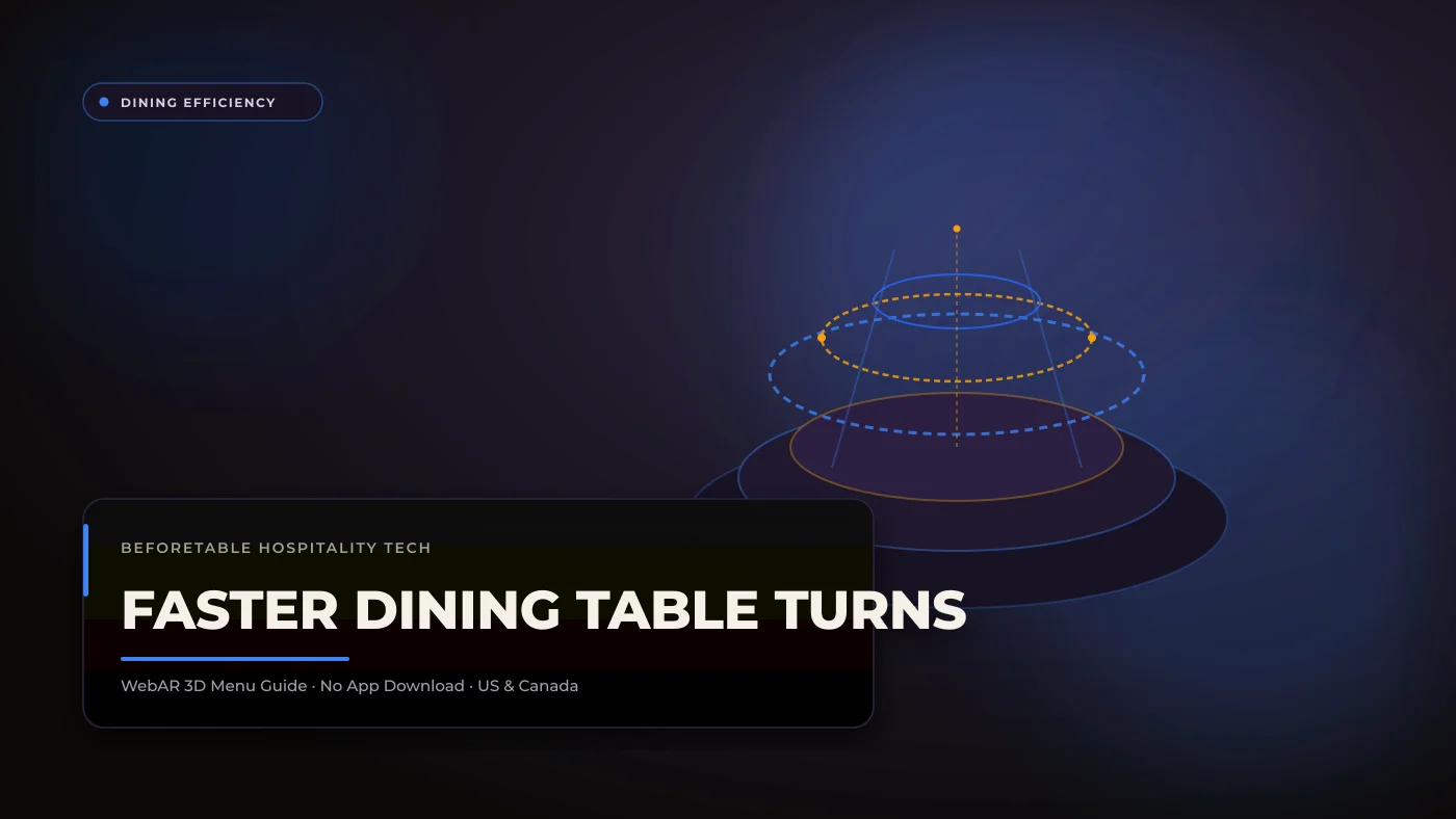Faster Table Turns AR Menu: How 3D Visuals Accelerate Dining Room Velocity Faster Table Turns AR Menu: How 3D Visuals Accelerate Dining Room Velocity - BeforeTable WebAR Restaurant Menu Guide