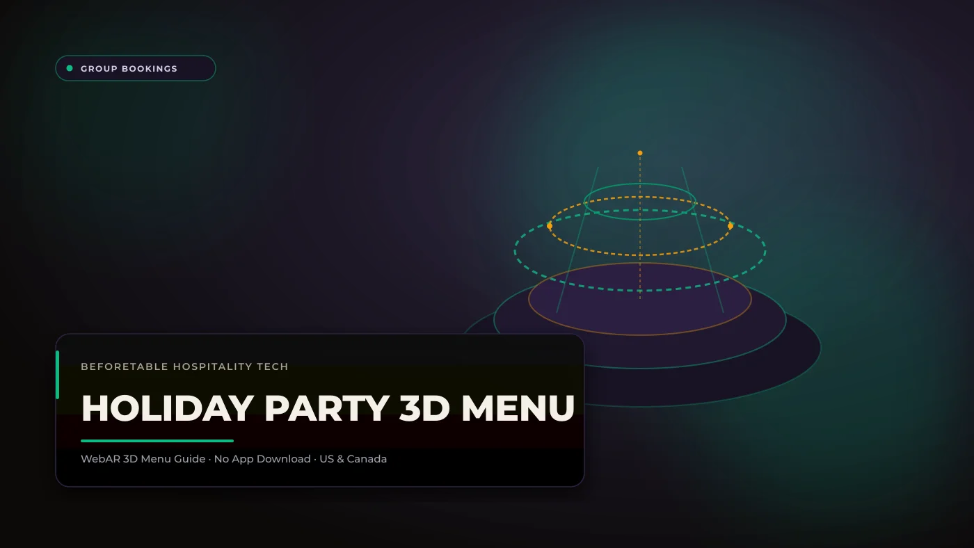 Holiday Party Catering 3D Menu: Securing Corporate and Group Bookings Holiday Party Catering 3D Menu: Securing Corporate and Group Bookings - BeforeTable WebAR Restaurant Menu Guide