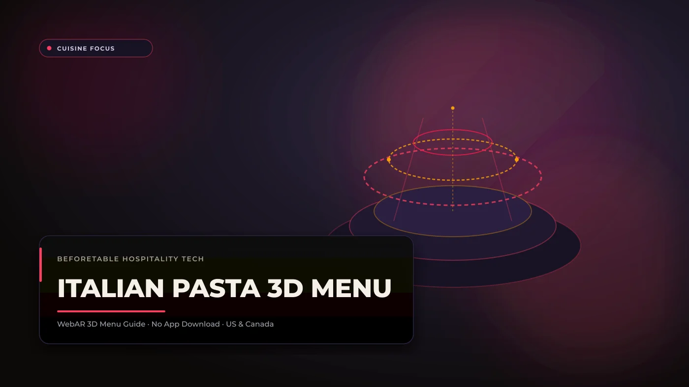 Italian Restaurant Pasta 3D Menu: Showcasing Handmade Pastas, Risotto, and Wine Italian Restaurant Pasta 3D Menu: Showcasing Handmade Pastas, Risotto, and Wine - BeforeTable WebAR Restaurant Menu Guide